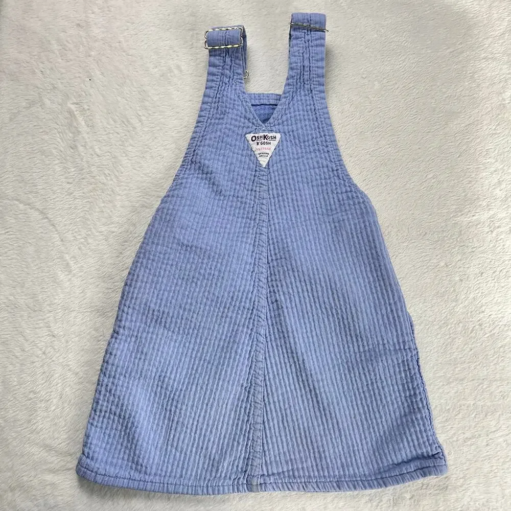 Oshkosh B’gosh Vintage Girls Purple ribbed Overall Dress Size 4 Vestbak